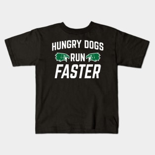 Hungry Dogs Run Faster - Retro-Vintage v3 Kids T-Shirt